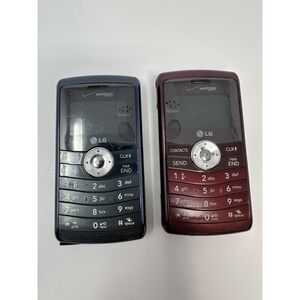 Lot of 2 LG Flip Phones Black and Red Parts Only W/Charger